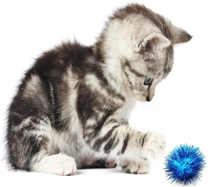 Interactive shiny flash balls for domestic cat chasing game