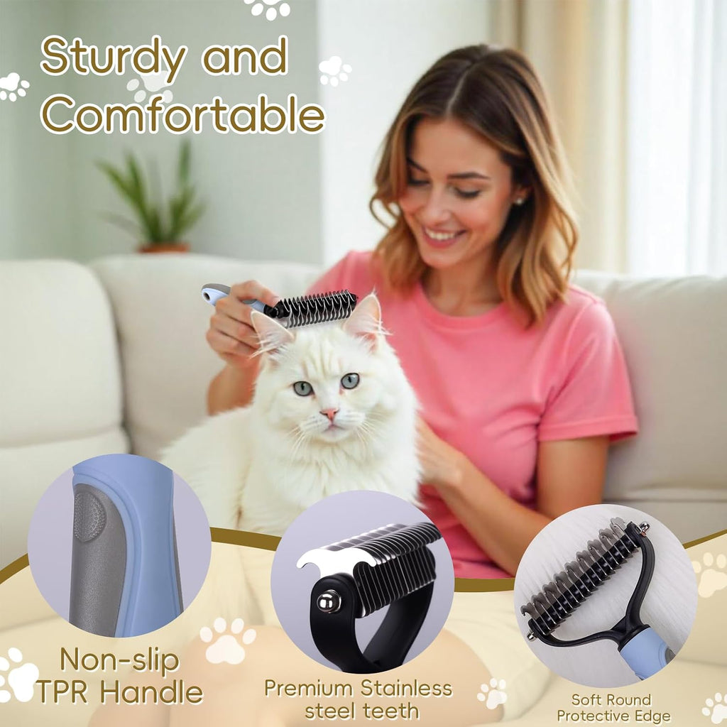 Safe grooming tool for long-haired cat shedding