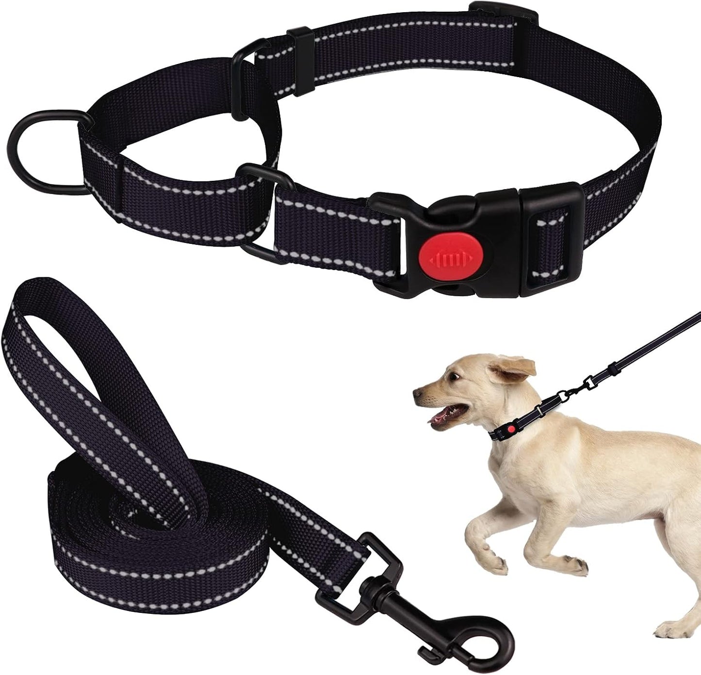 Martingale Dog Collar and Leash Set Martingale Collars for Dogs Reflective Martingale Collar for Small Medium Large Dogs(Hot Pink&L) - Image 11