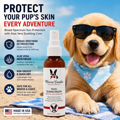 Warren London puppy sun protection mist packaging back details