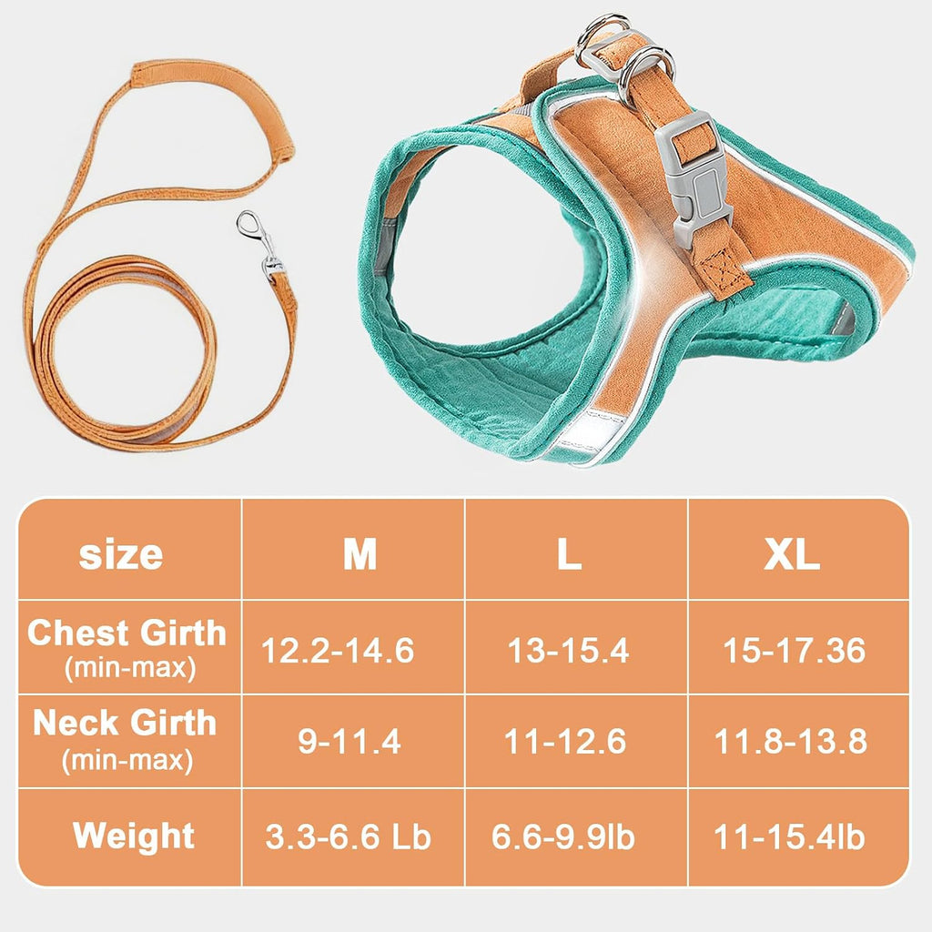 Reflective cat harness strips glowing in low light safety view