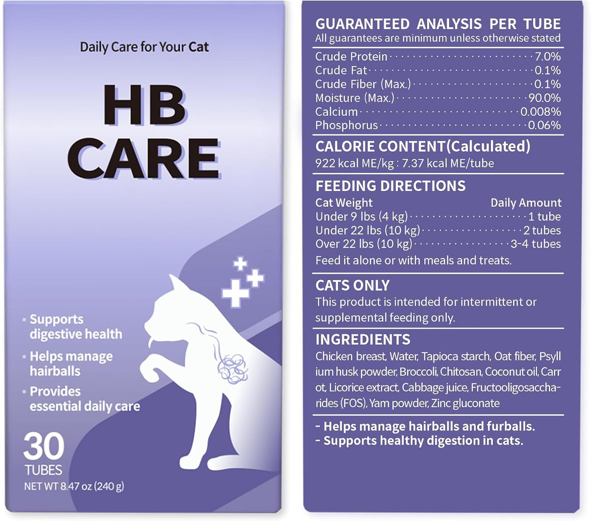Doctor By HB Care Hairball Treatment for Cats - Hairball Relief & Digestive Support Supplement with Psyllium Husk & Fiber - Lickable Formula, Individually Packed, Chicken Flavor (30 Count) - Image 12