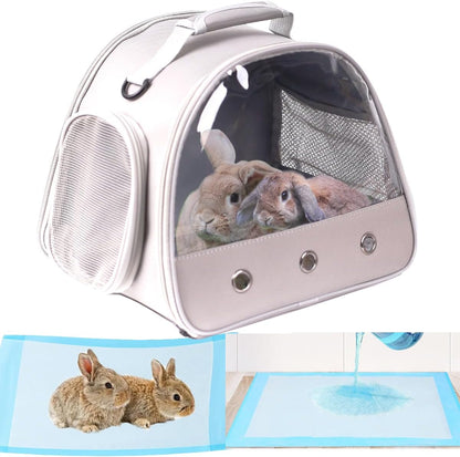 Small Animal Travel Carrier with Absorbent Pad Set, Pee Pad with Leak-Proof Quick-Dry Design for Guinea Pig,Portable Bearded Dragon Bag for Sugar Glider,Hedgehog,Rat,Bunny,Rat - Image 9