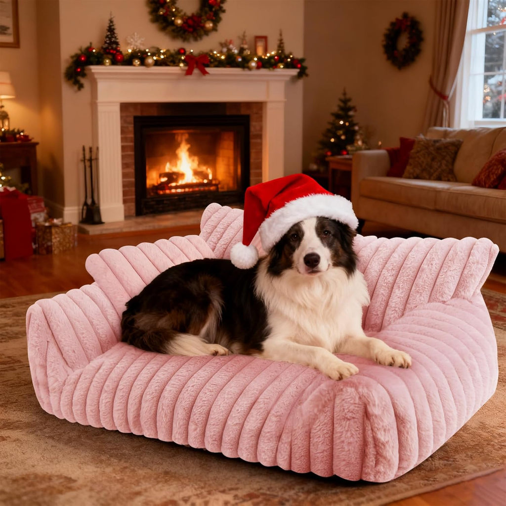 Cute Cat Couch Bed for Indoor Cats, Fluffy Pet Cat Sofa with Premium Soft Corduroy Fleece, Cute Small Dog Beds for Small Dogs, Fuzzy Puppy Chair with Removable Washable Cover (24x18x10,Grey) - Image 11