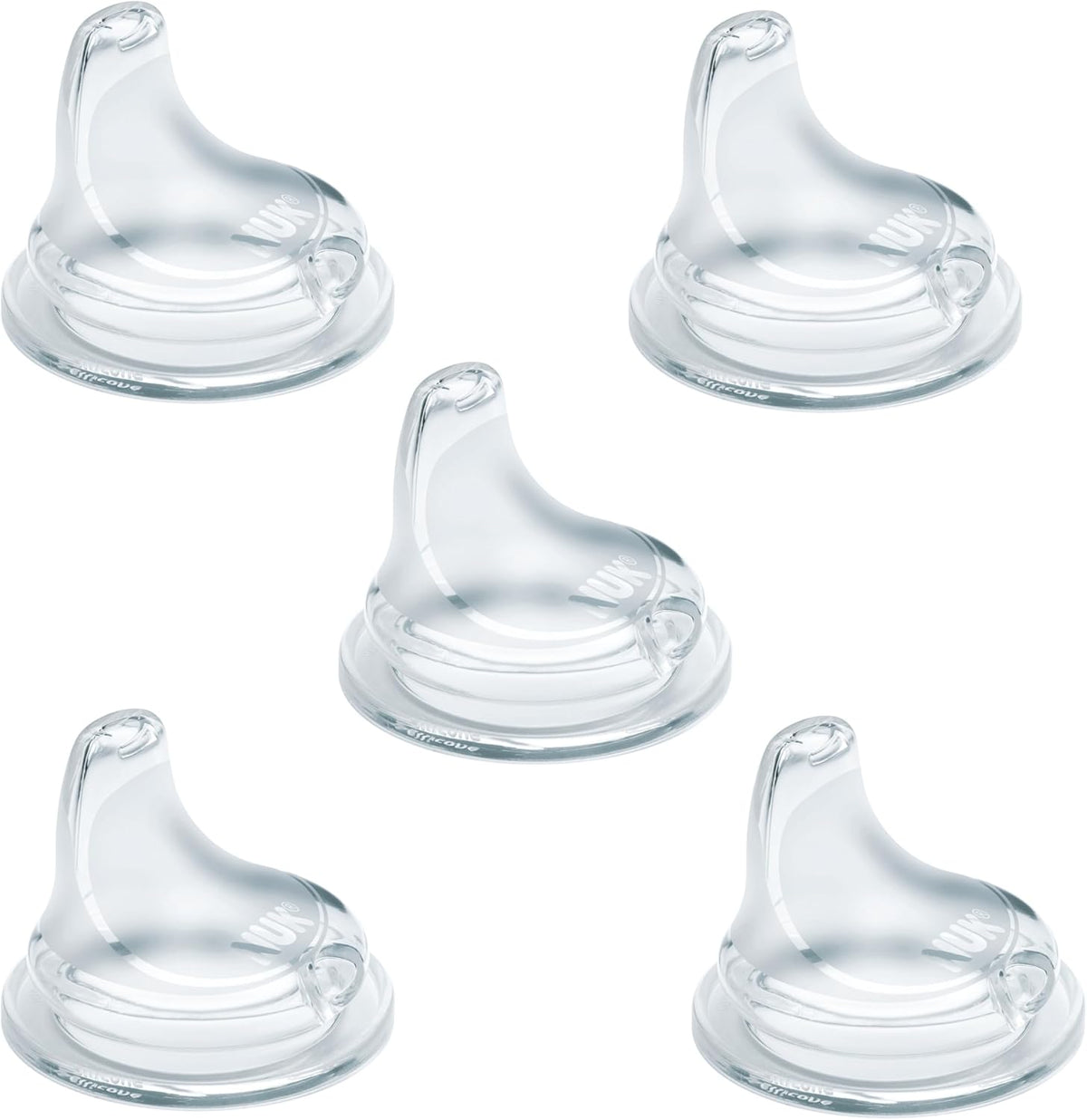 NUK replacement silicone spout pack of five front view