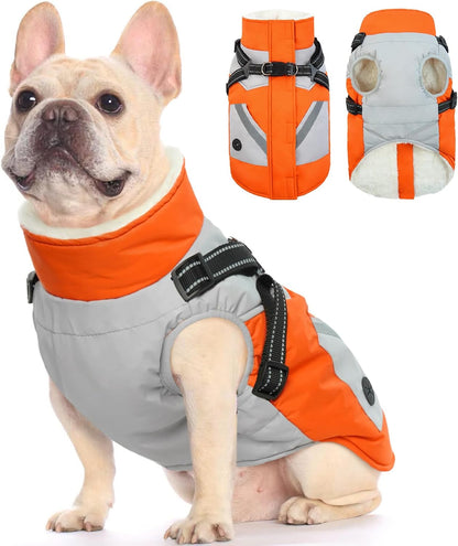FUAMEY Dog Winter Jackets for Small Dogs,Dog Coat with Harness Built in,Waterproof Dogs Snowsuits Warm Pet Jacket Zip Up Fleece Cold Weather Coats Reflective Puppy Vest with Pocket Green XS - Image 11