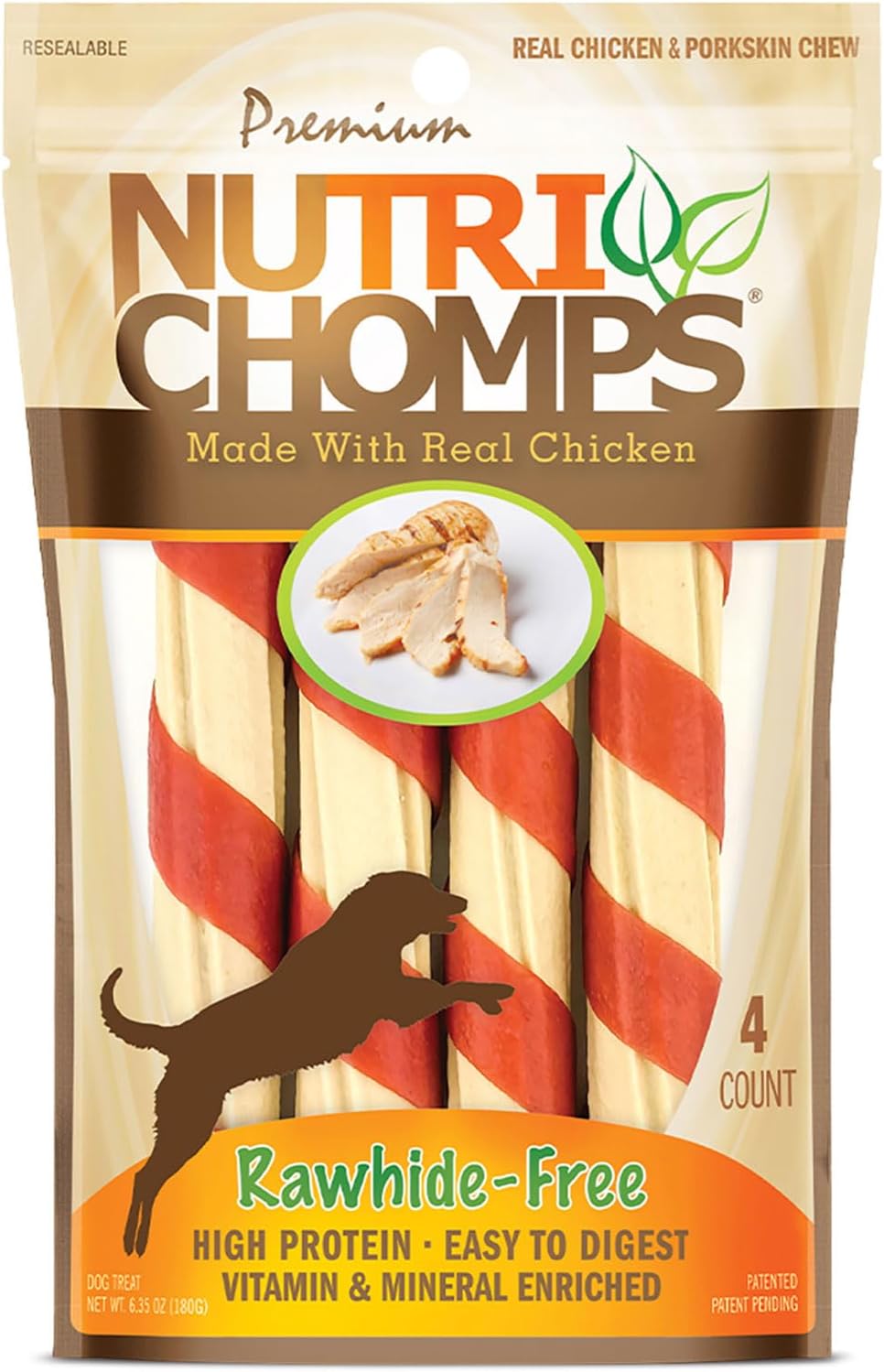 NutriChomps safe alternative to rawhide dog treats package