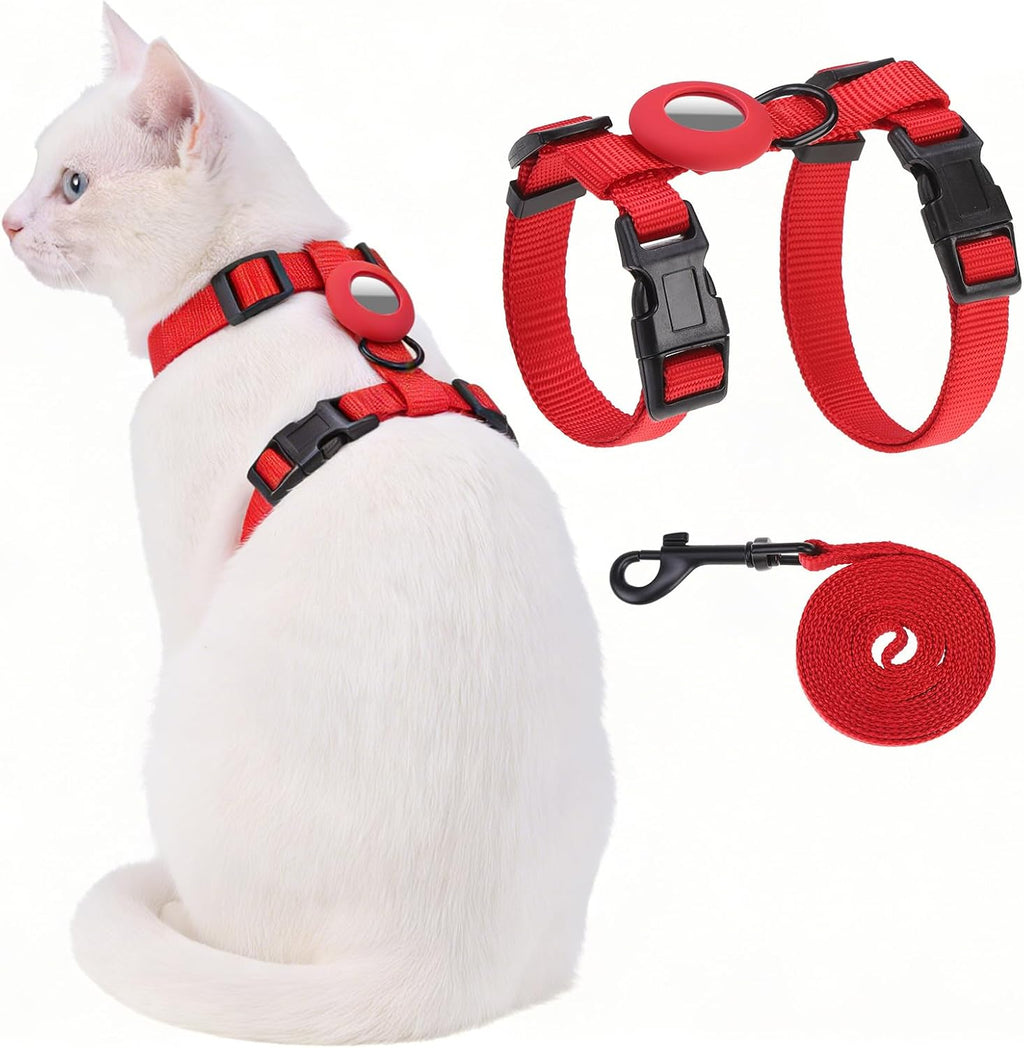 Cat Harness and Leash Set with Airtag Holder for Walking & Travelling, Escape Proof Cat Harness for Small Medium Large Kitten, Adjustable Lightweight Soft Cat Vests (Purple) - Image 9