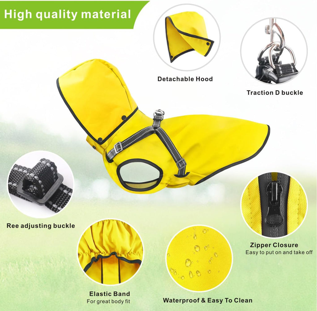 Mosucoirl waterproof polyester pet puppy mackintosh side view
