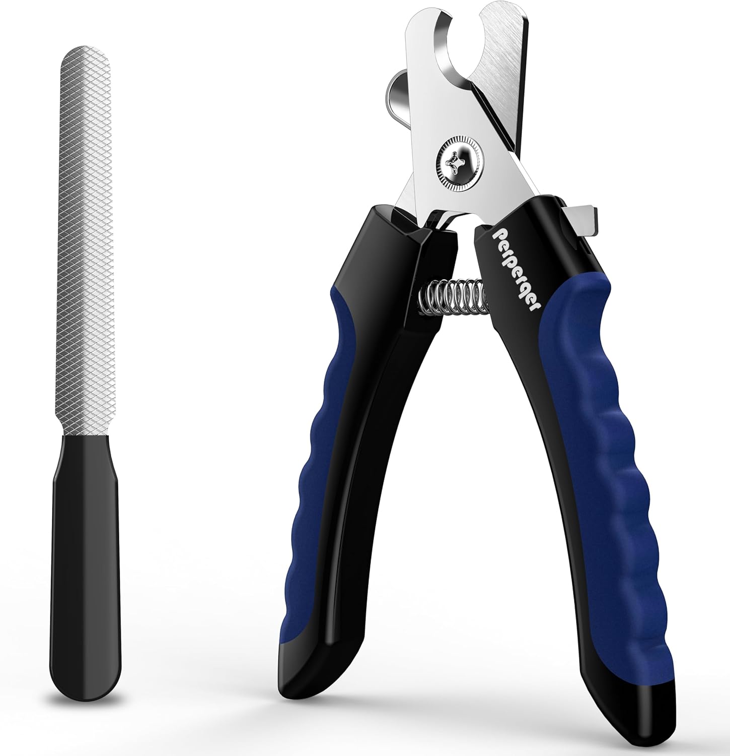 Perperqer Dog Nail Clippers with safety guard front view