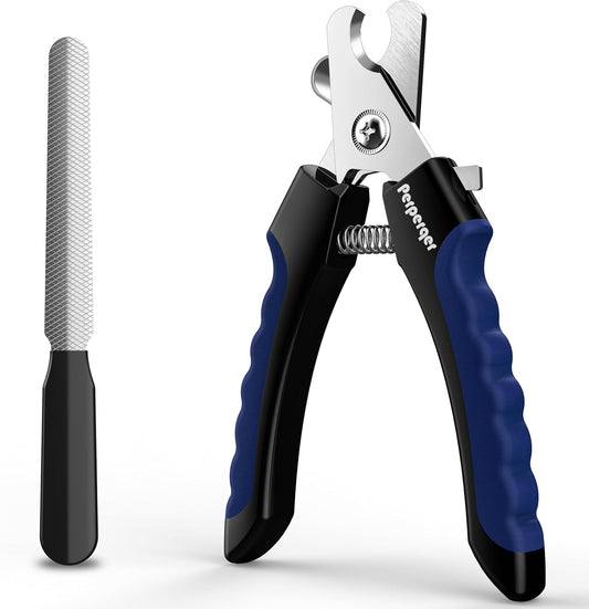 Perperqer Dog Nail Clippers with safety guard front view