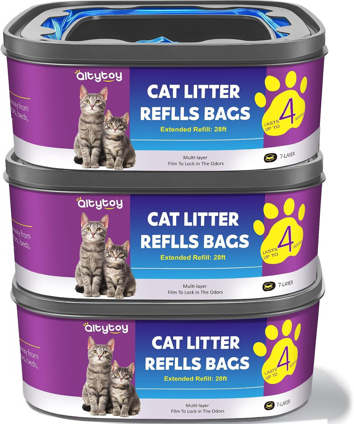 Qltytoy imported USA premium cat litter refill bags two pack product line up