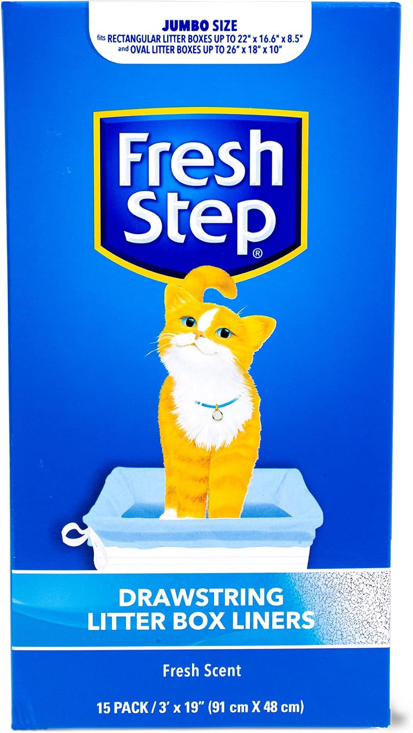Fresh Step Drawstring Cat Litter Box Liners, Scented Heavy Duty Kitty Litter Bags for Large Oval or Rectangle Pans, Helps Contain Odor and Mess, Easy Lift Out Cleanup, 30 x 17 in, 7 Count - Image 10