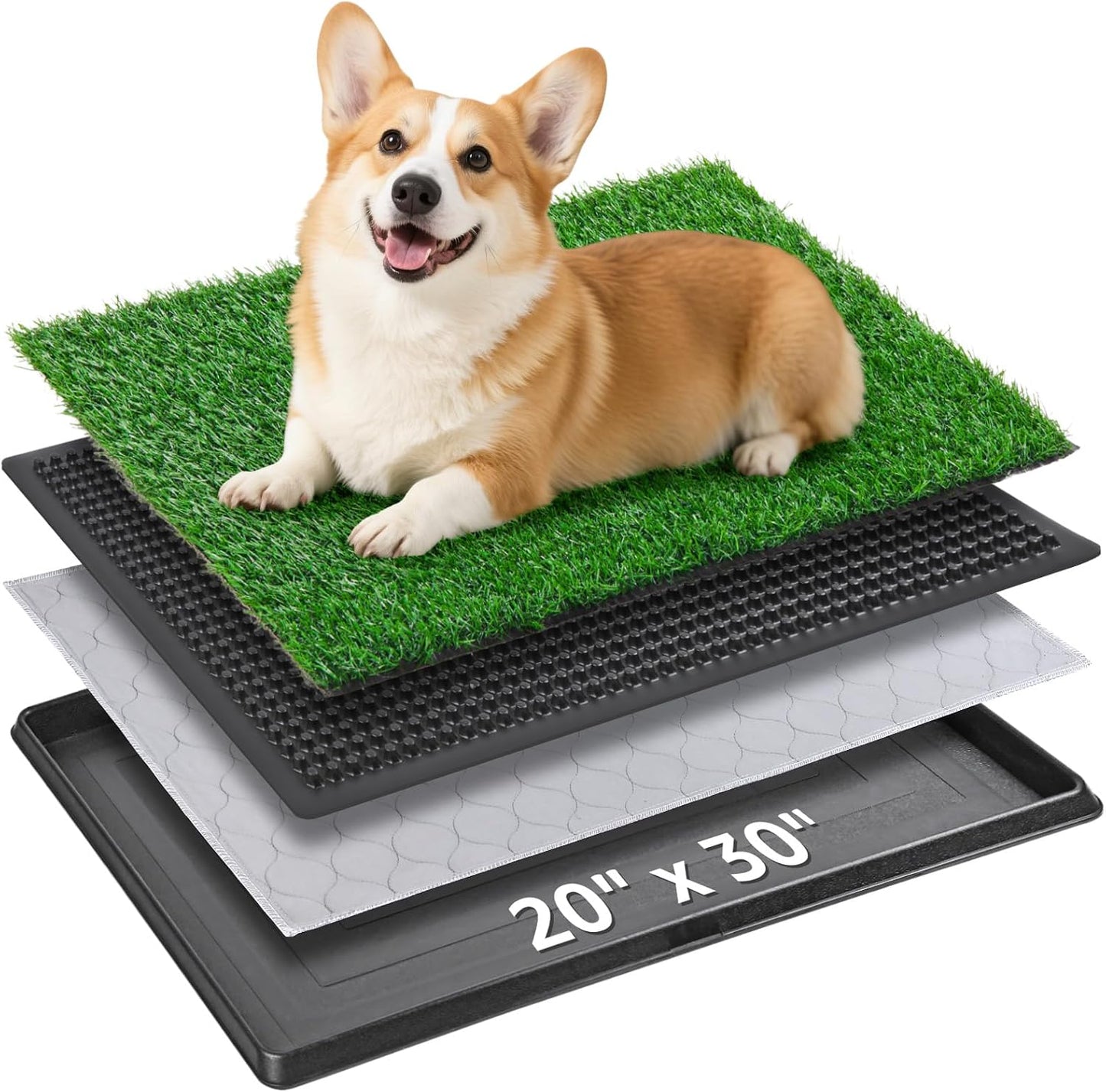 Dog Grass Pet Loo Indoor/Outdoor Portable Potty, Dog Litter Box, Artificial Grass Patch Bathroom Mat and Washable Pee Pad for Puppy Training, Full System with Trays (Pet Training Tray, 20"x16") - Image 10