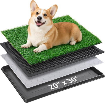 Dog Grass Pet Loo Indoor/Outdoor Portable Potty, Dog Litter Box, Artificial Grass Patch Bathroom Mat and Washable Pee Pad for Puppy Training, Full System with Trays (Pet Training Tray, 20"x16") - Image 10