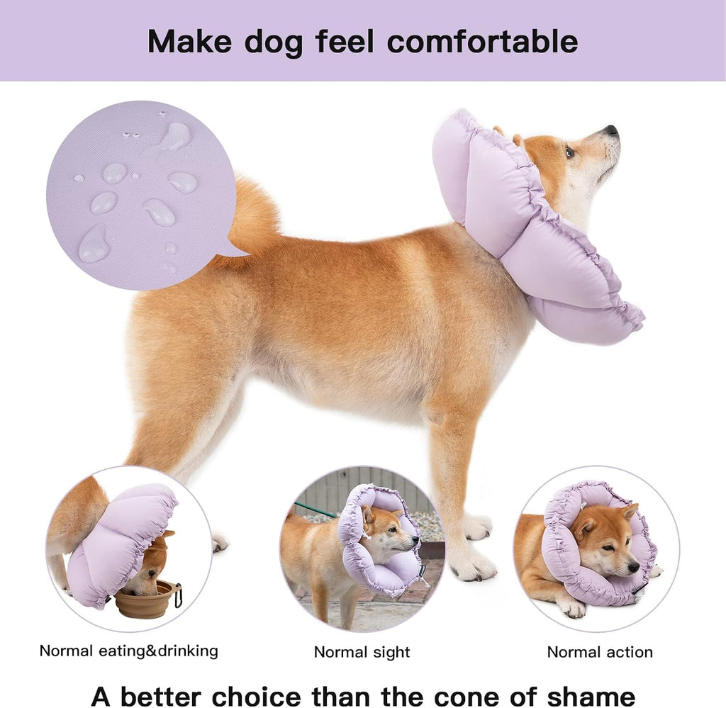 H HIDREAM waterproof soft pet cone showing the elastic adjustment band