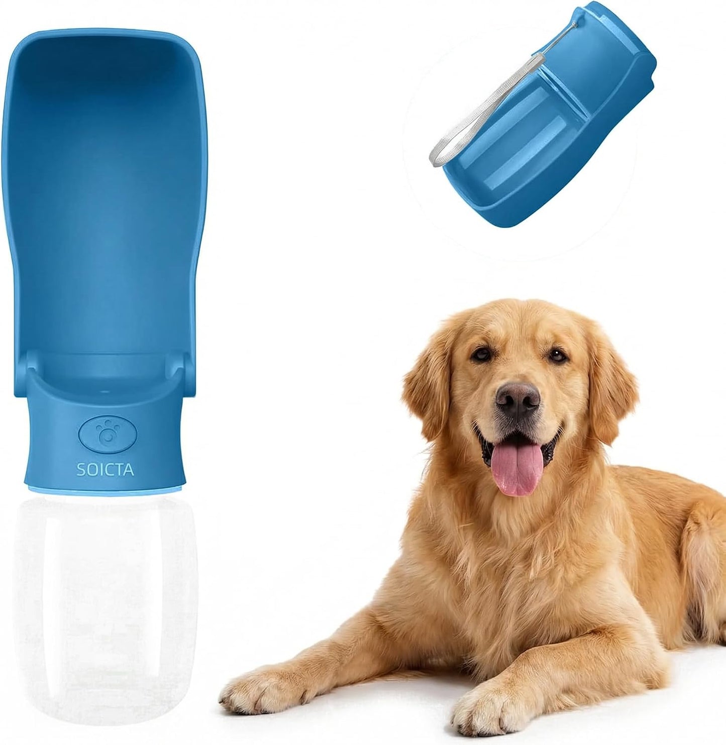Portable Dog Water Bottle Dispenser [Leak Proof & Foldable] Dog Travel Water Bottle Bowl Accessories for Puppy Small Medium Large Dogs Pet Water Bottles for Dogs Walking Outdoor Hiking 19OZ - Image 12