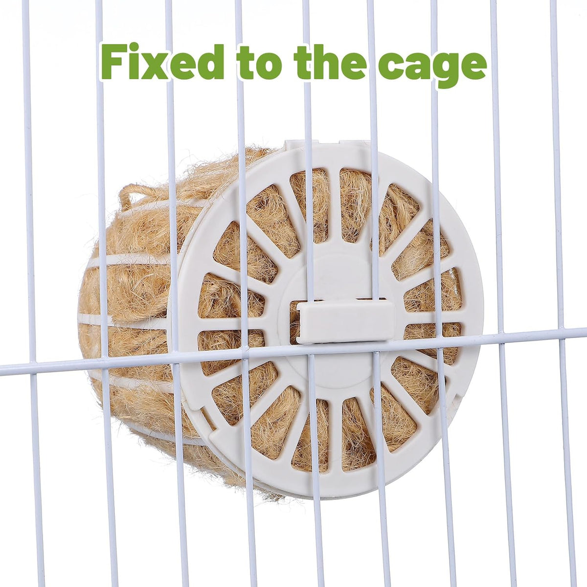 Reusable white plastic cage nest pad mounted on wire