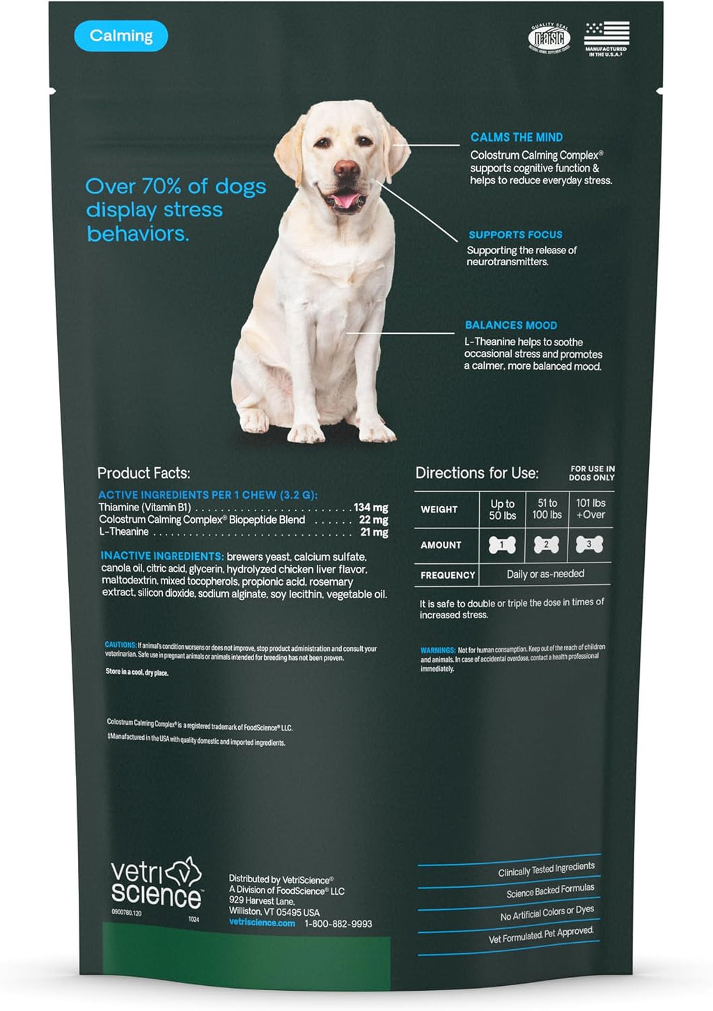 VetriScience Calm & Confident Chews, Composure Clinically Tested Calming and Anxiety Supplement for Dogs, Reduce Stress and Fear, Ideal for Thunderstorms, Fireworks and Travel, Chicken, 120 Count - Image 10