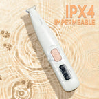 Close up view of the dog paw hair trimmer safely clipping fur between animal toe pads.