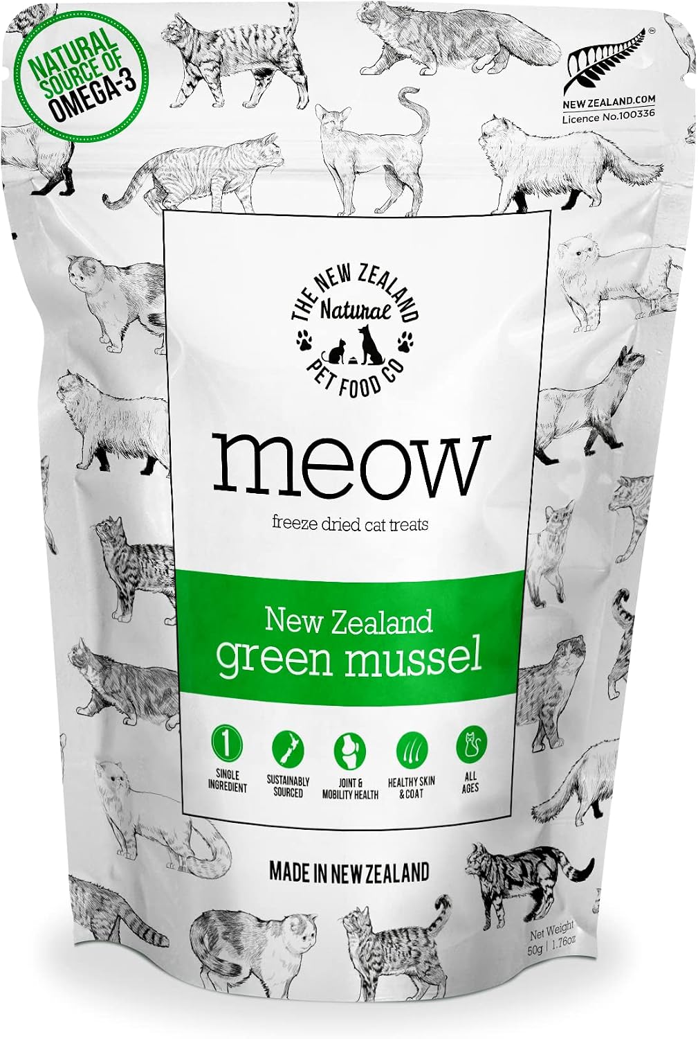 High protein freeze-dried cat food topper label details