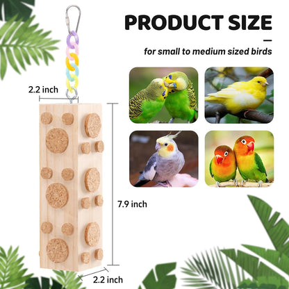 JONS NTY parrot foraging toy with detachable corks close up