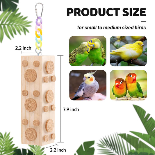 JONS NTY parrot foraging toy with detachable corks close up