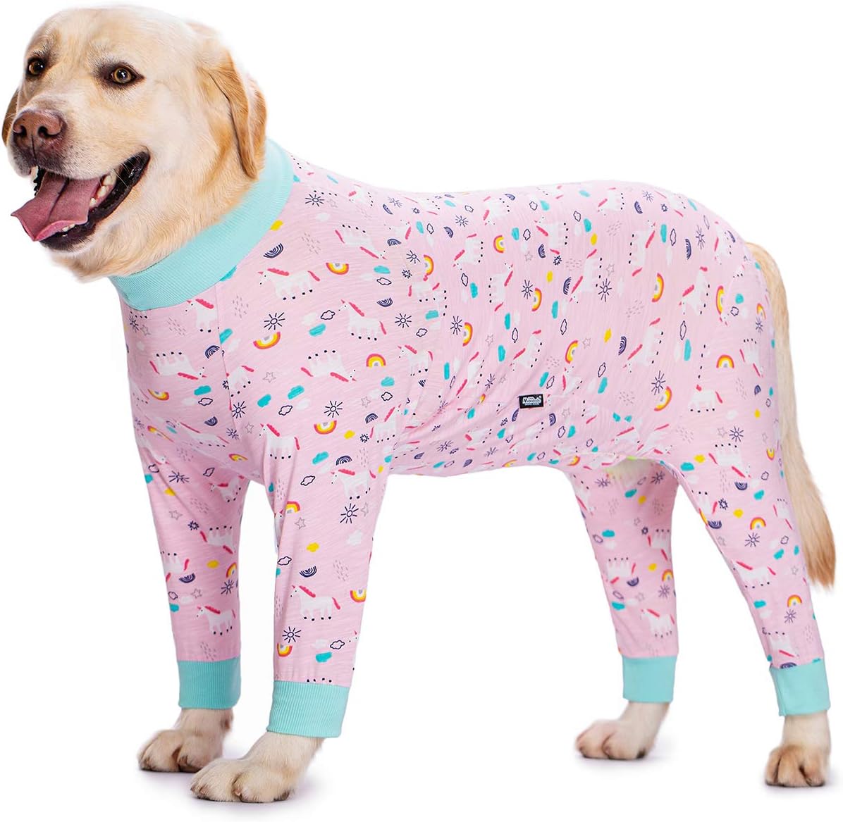 Miaododo lightweight dog recovery onesie showing full belly coverage protection