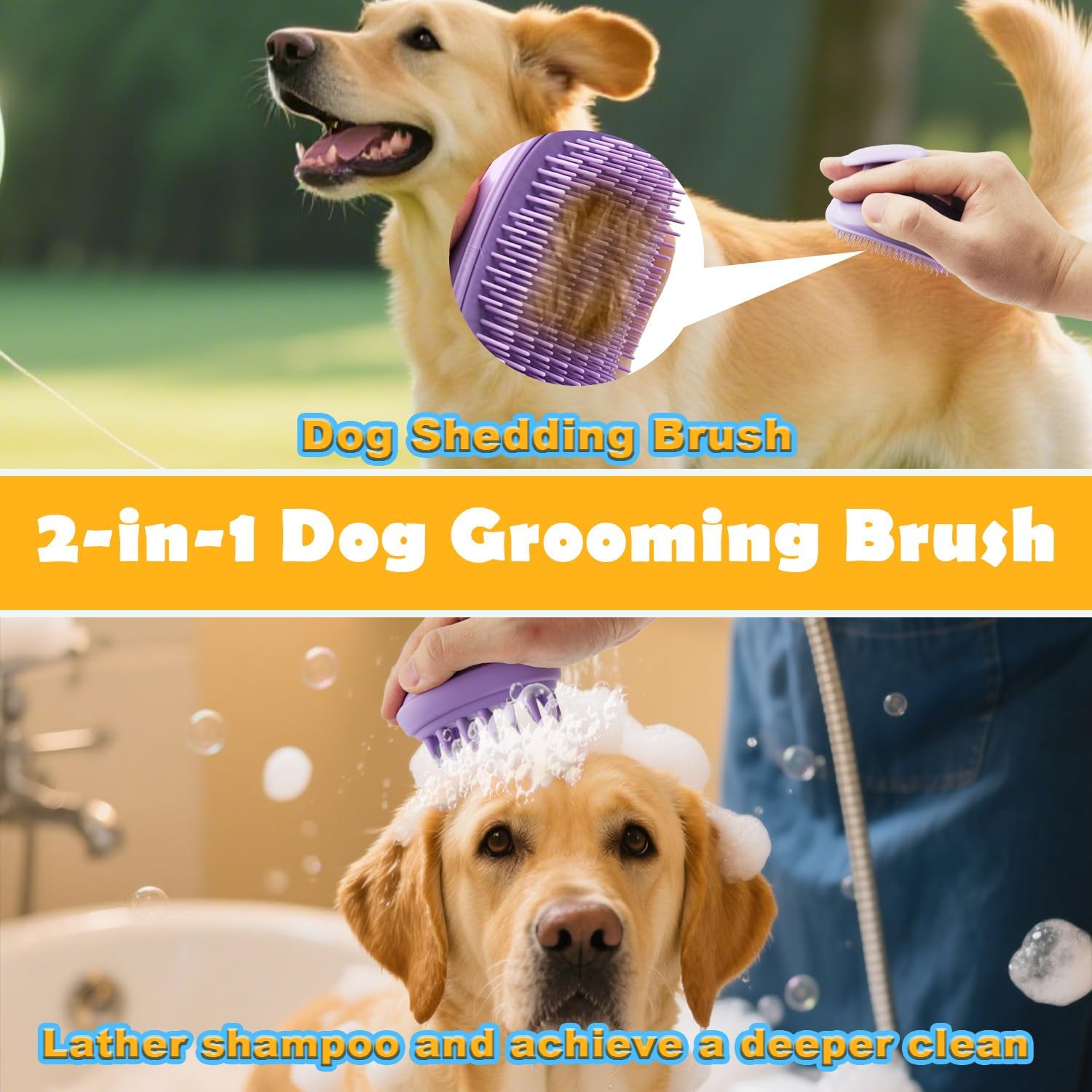 Peehss silicone pet curry brush showing thick pointed massaging bristles and fine teeth