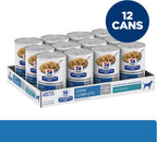 USA imported Hill's Prescription Diet canine skin care food cans side view
