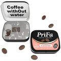 PriFa Caramel Coffee Tablets front view showing portable tin packaging.