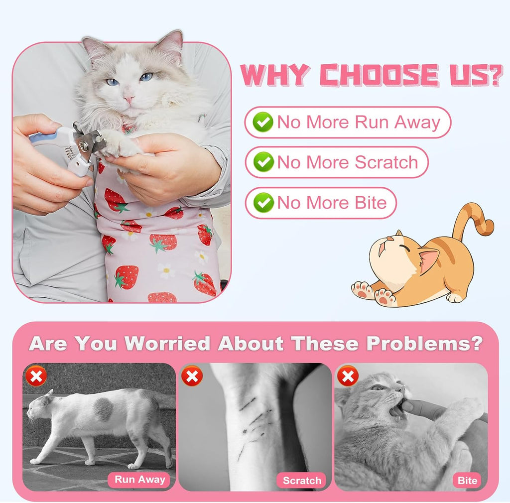 Supet anti escape calming cat swaddle wrap for nail clipping