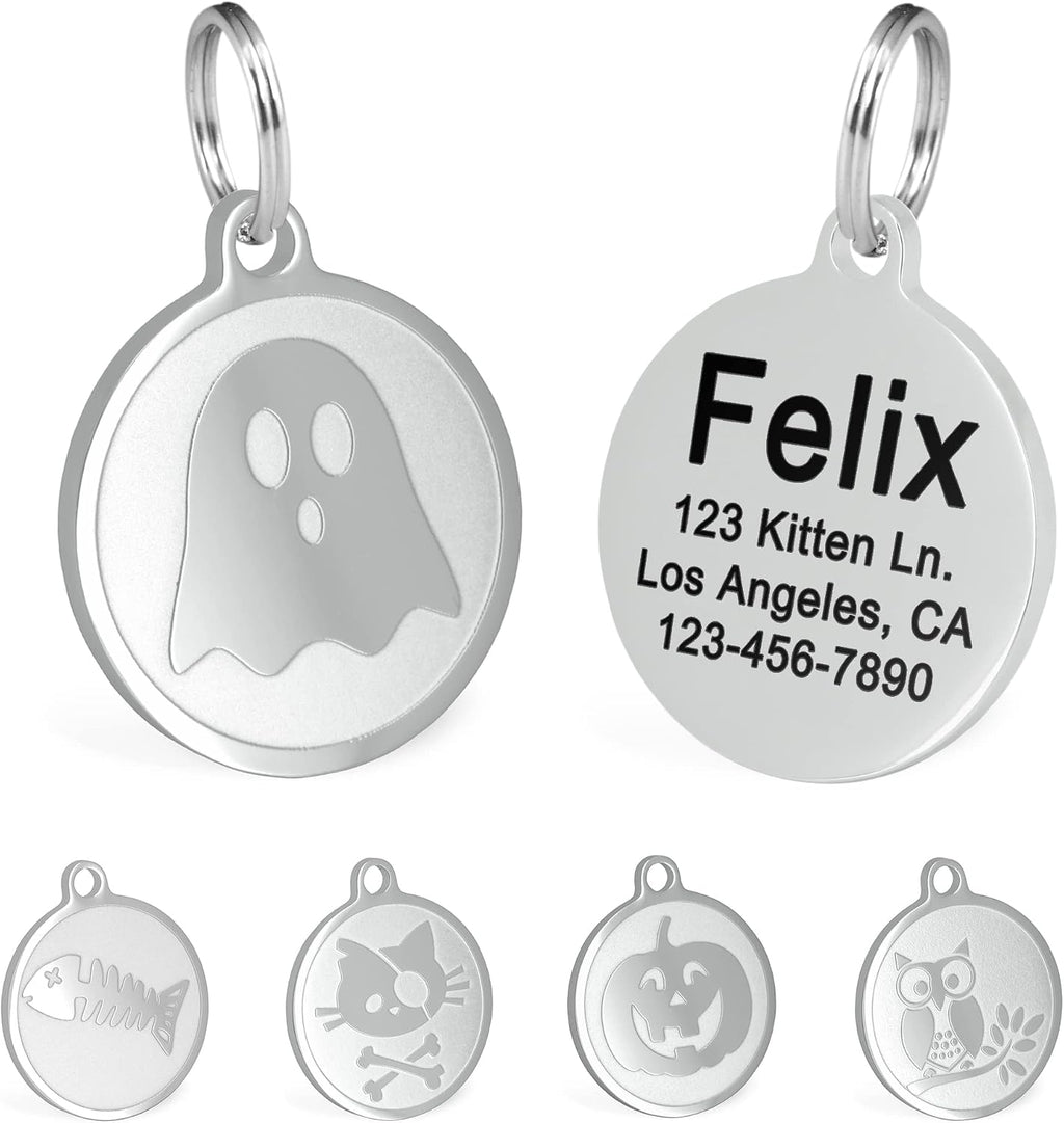 Ultra Joys Engraved Cat Name Tags Personalized - Stainless Steel Name Tag Pet Identification - Small Dog ID Tags Personalized for up to 4 Lines of Text - Pet ID Tags for Cat Collar - Pirate - Image 13