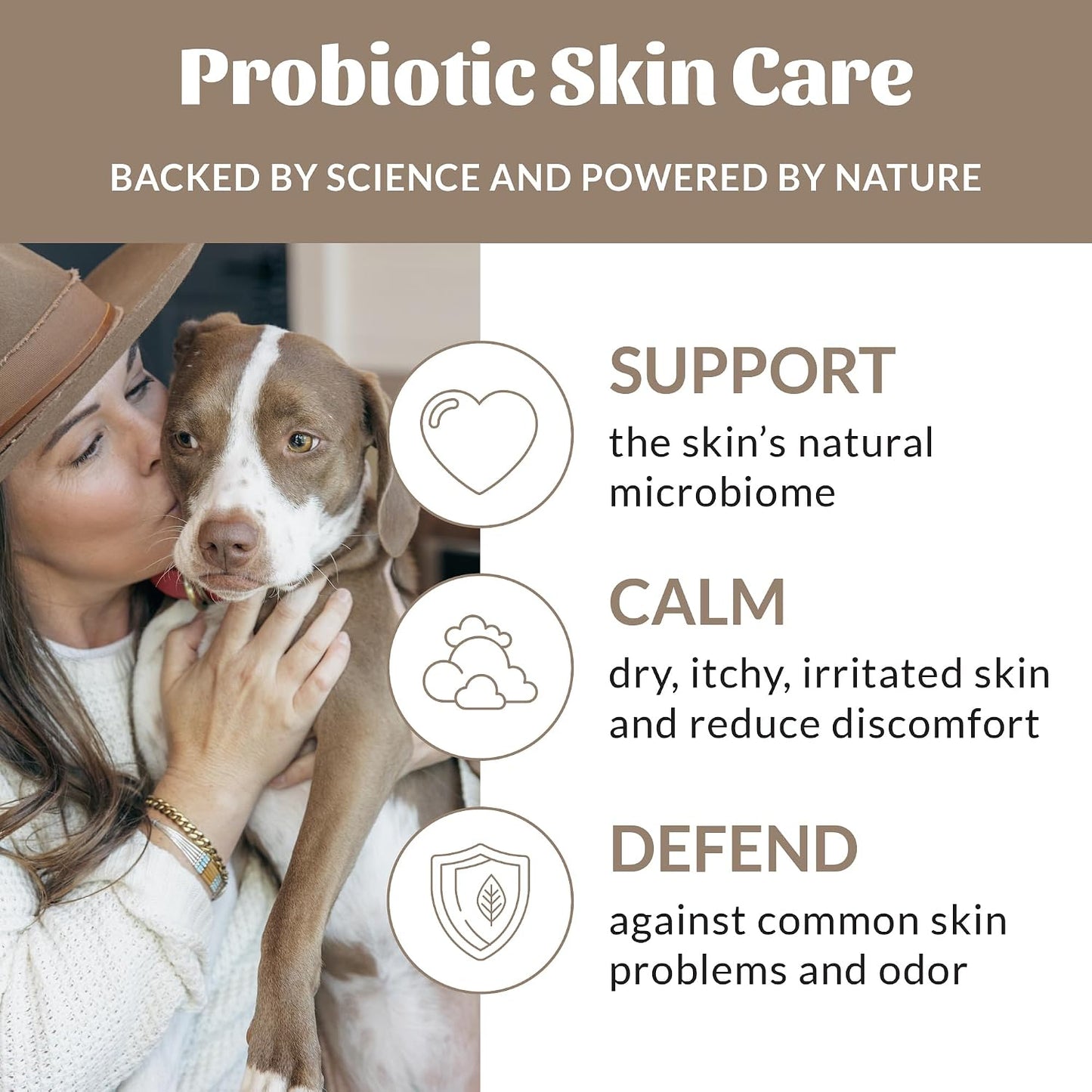 Side view of Skout's Honor 16 fluid ounce dog shampoo bottle
