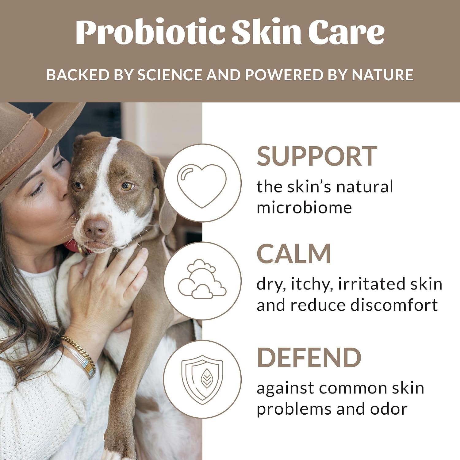 Side view of Skout's Honor 16 fluid ounce dog shampoo bottle