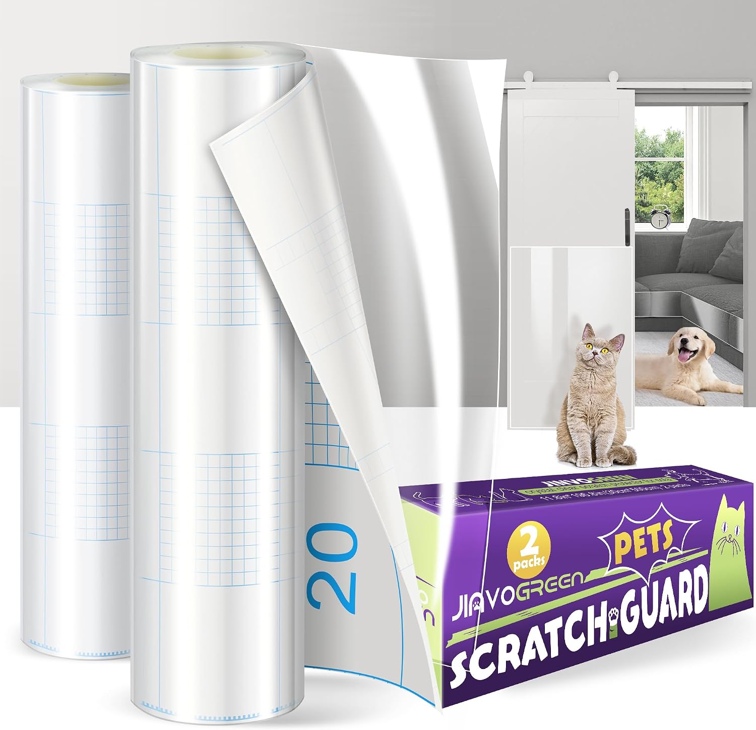 JINVOGREEN Cat Scratch Furniture Protector, 196.8" x 11.8" Couch Protector from Cat Claws, Thickened Transparent Self-Adhesive Furniture Protectors for Couch Protection from Cat Scratching - Image 10