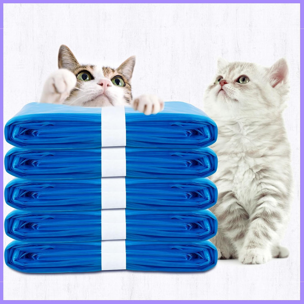 Complete box contents including nine generic blue refill liner rolls and the step by step instruction manual.