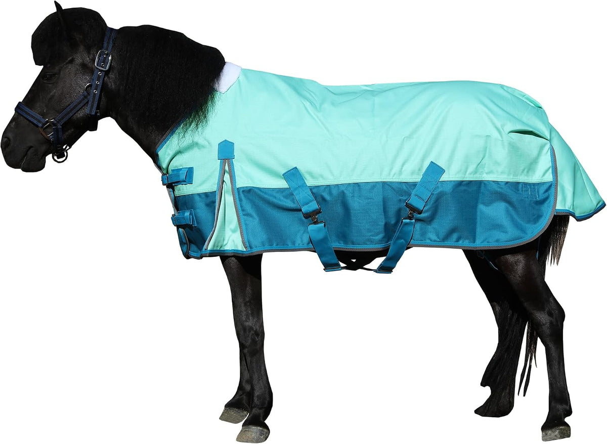 LEAFOREST 1200 Denier Waterproof Mini Shetland Rug Pony Rug Foal Rug Turnout Rug (no Filling) Pink Grey 45IN - Image 9