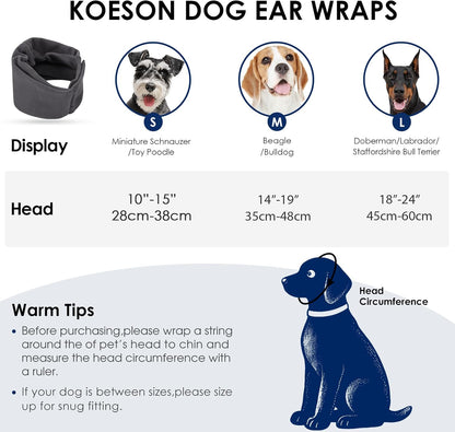 KOESON dog ear cover for hematoma protection showing soft interior lining texture.