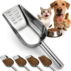 Mity rain Dog Food Scoop Stainless Steel with Long Handle, Precise Dog Food Measuring Cup 1, 3/4, 1/2, 1/4 Cup, Pet Scoop for Dogs, Cats, Rabbits, Animals, Metal Spoon for Dog Food Storage (1CUP) - Image 10