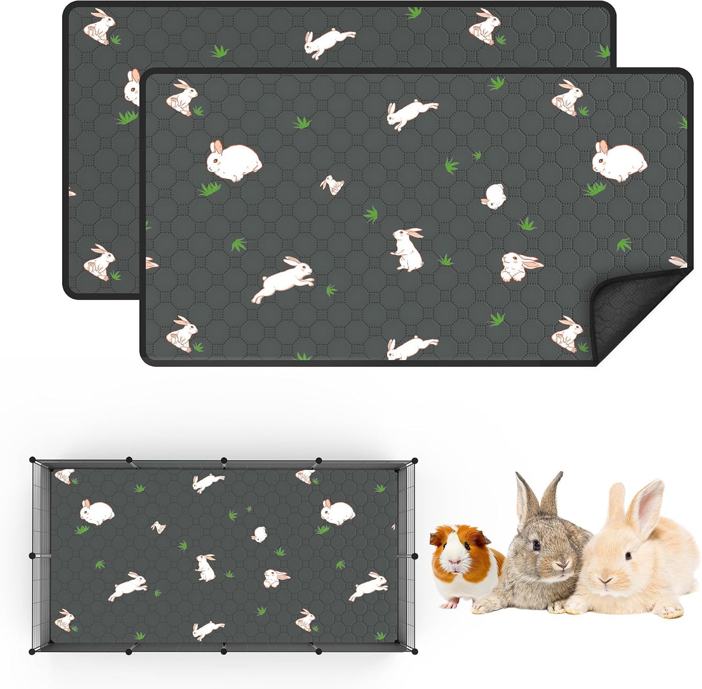 Modeslab 2-Pack Guinea Pig Cage Liner top view showing quilted fabric