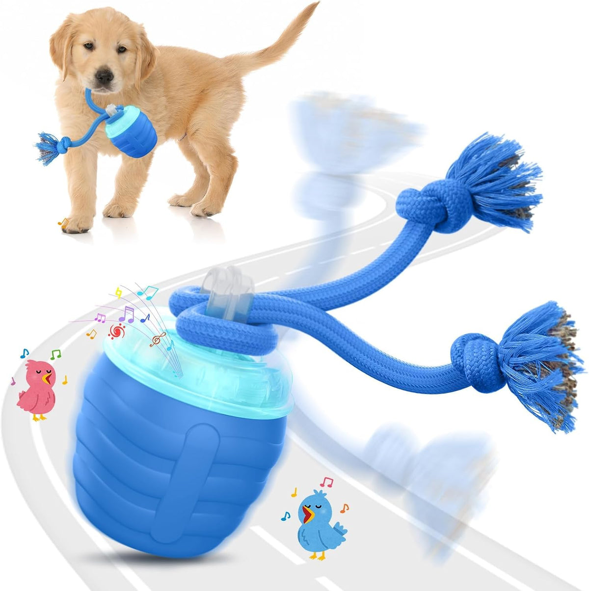 Hvuatq interactive dog toys ball blue front view