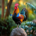 Safe slip on elastic neck attachment on novelty chicken arms.