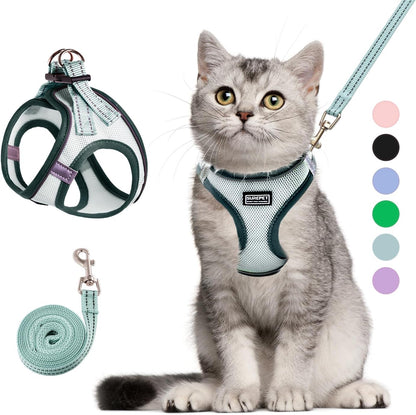 Cat Harness and Leash Set, Soft and Breathable Vest with Reflective Strip, Escape Proof Kitten Harness, Easy to Wear for Cats Walking and Traveling (Purple, M) - Image 9