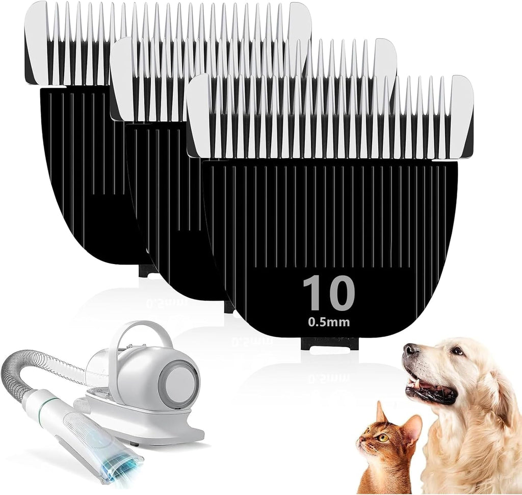 Packaged premium TGSBHIO replacement blade showing the technical specifications for pet vacuums.