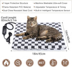 Bengal cat sitting comfortably on an adjustable temperature pet heating pad.