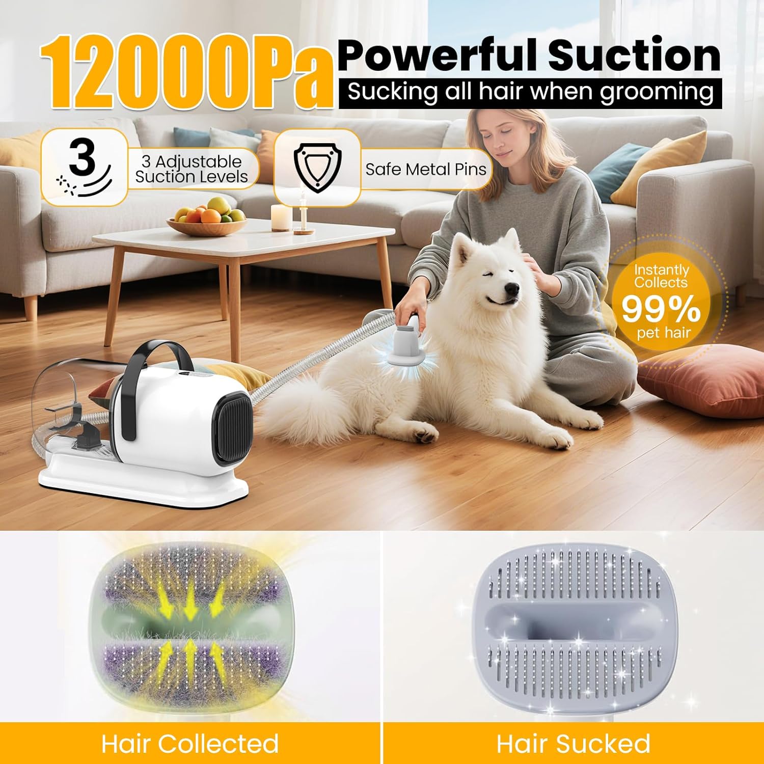 FIXR dog clippers and grooming attachments laid out neatly for display