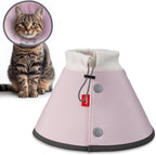Agape soft dog cone recovery collar front view on small puppy