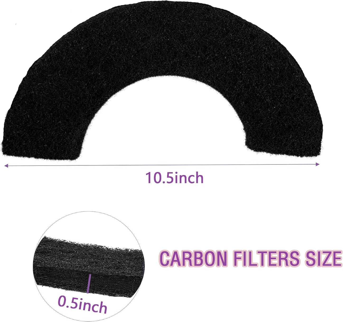 Caqeaus replacement charcoal filters showing the eight pack set layout.