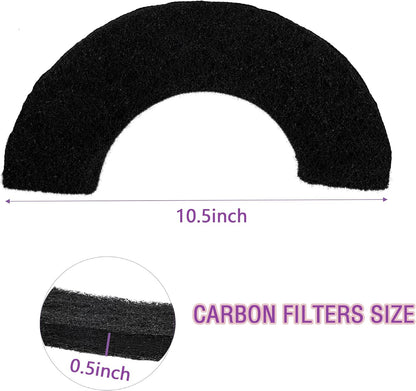 Caqeaus replacement charcoal filters showing the eight pack set layout.